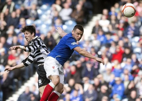 Rangers Lee McCulloch Claims a Header in a 3-1 Scottish Third Division Victory over East Stirlingshire at Ibrox Stadium