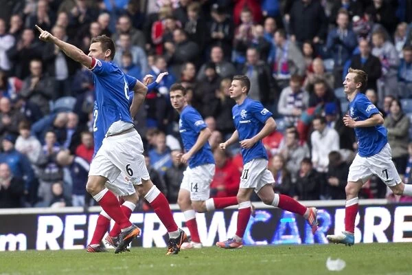 Rangers Lee McCulloch Scores the Winning Goal: 2-0 Against Clyde at Ibrox Stadium