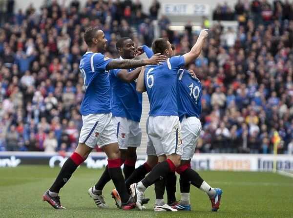 Rangers Lee McCulloch: Thrilling Celebration of the Opening Goal in a 3-1 Scottish Premier League Victory