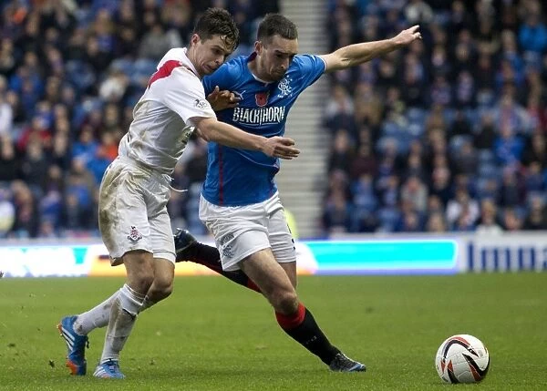 Rangers Lee Wallace in Action: A Battle at Ibrox Stadium against Airdrieonians