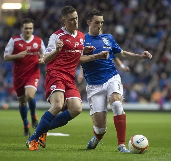 Rangers Lee Wallace in Action: Securing a 2-0 Victory over Stirling Albion at Ibrox Stadium