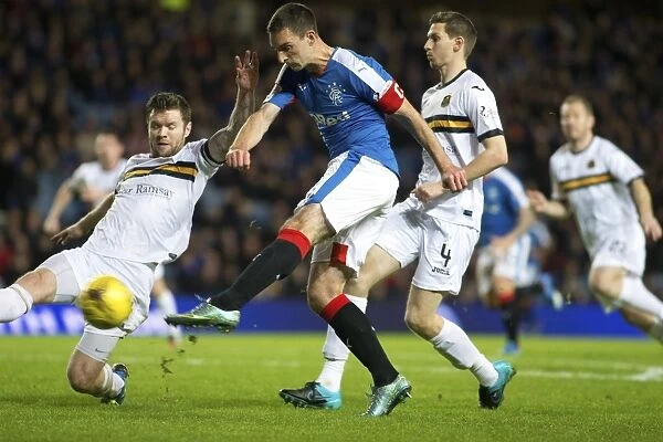 Rangers Lee Wallace Chasing Victory: Intense Moment at Ibrox Stadium in Ladbrokes Championship Clash against Dumbarton