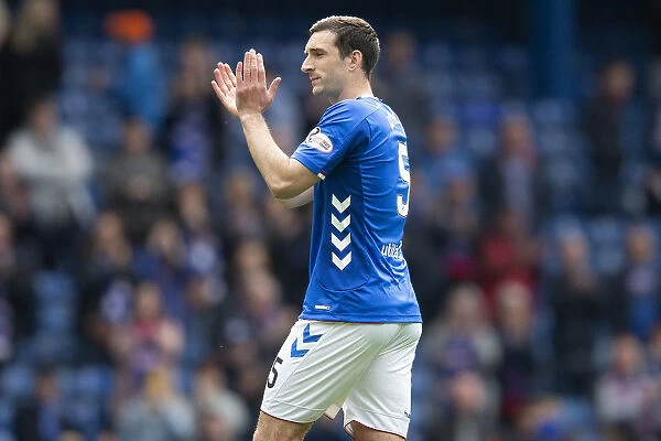 Rangers Lee Wallace Salutes Ibrox Fans: Scottish Premiership Victory over Aberdeen (Scottish Cup Champions 2003)