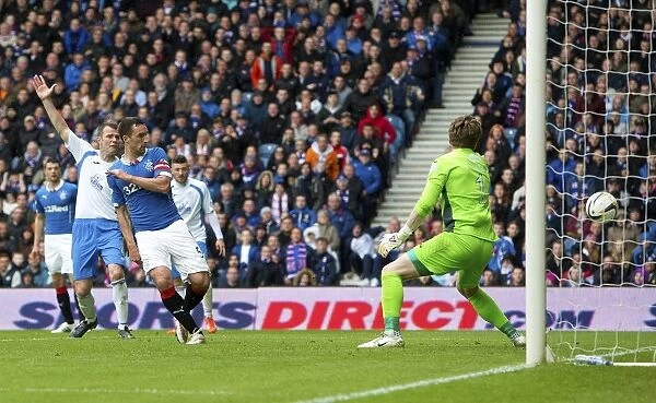 Rangers Lee Wallace Scores the Decisive Goal in Scottish Premiership Play-Off Quarter Final vs. Queen of the South at Ibrox Stadium