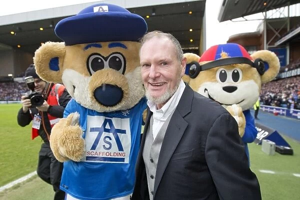 Rangers Legend Gascoigne and Broxi Bear: A Heartwarming Half-Time Embrace at Ibrox (Scottish Cup Triumph, 2003)