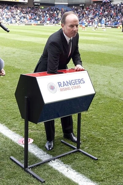 Rangers Legends: Trevor Steven Conducts Half Time Rising Star Draw at Ibrox Stadium - Clydesdale Bank Scottish Premier League Match