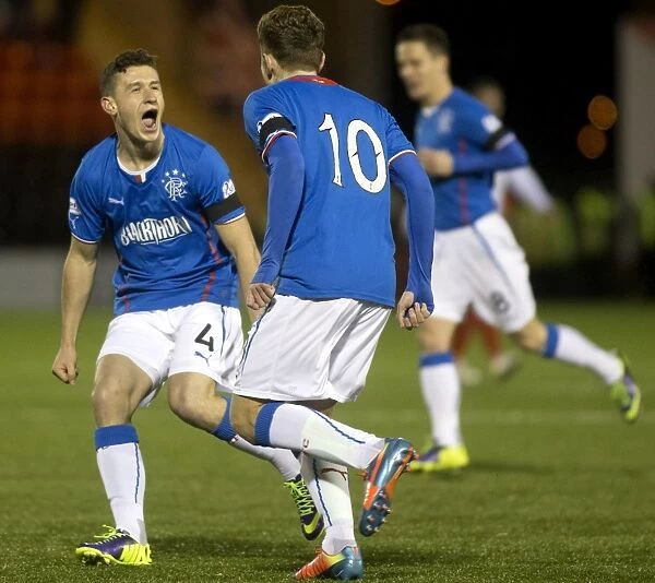 Rangers Macleod and Aird: Jubilant Moment as They Score in Scottish League One at Excelsior Stadium Against Airdrieonians