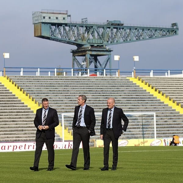 Rangers Management on Pitch Before Kick-off at Greenock Morton's Cappielow Park (Ladbrokes Championship) - Scottish Cup Winners 2003