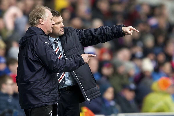 Rangers Manager Graeme Murty and Assistant Manager Jimmy Nicholl Strategize at Ibrox Stadium