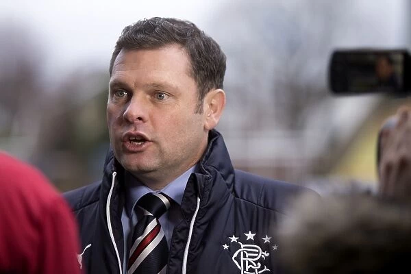 Rangers Manager Graeme Murty at Rugby Park: Intense Discussion with TV Amidst Kilmarnock vs Rangers Clash