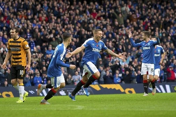 Rangers Martyn Waghorn Scores First Goal for Rangers in Ladbrokes Championship at Ibrox Stadium