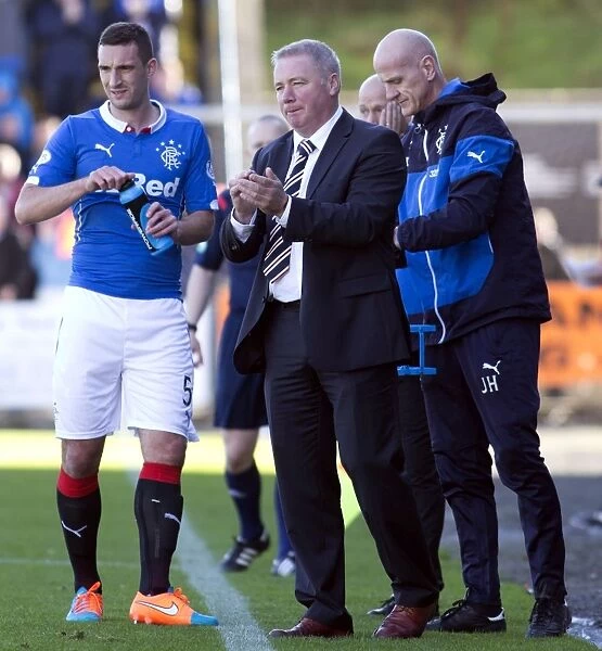 Rangers McCoist Celebrates Macleod's Goal: Scottish Championship Triumph at Livingston