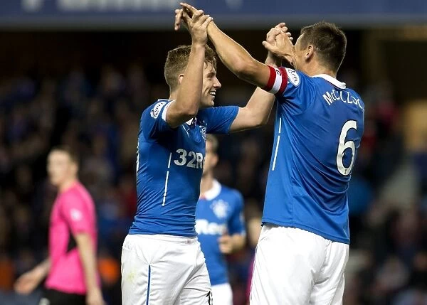 Rangers: McCulloch and Macleod's Double Strike Celebration in Petrofac Training Cup Second Round at Ibrox Stadium