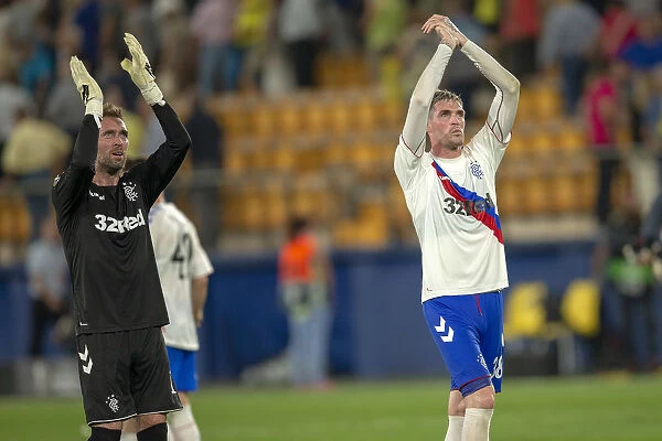 Rangers McGregor and Lafferty Salute Fans: Villarreal vs Rangers - UEFA Europa League - Group G
