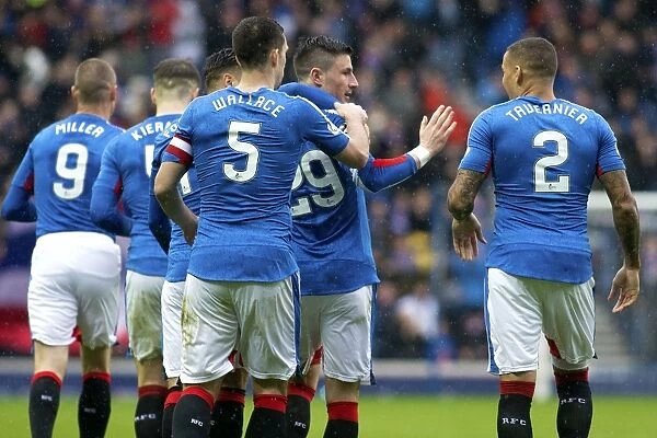 Rangers: Michael O'Halloran's Euphoric Moment as He Scores the Goal Against Queen of the South in the Ladbrokes Championship at Ibrox Stadium