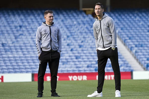 Rangers Middleton and Katic in Europa League Action at Ibrox Stadium
