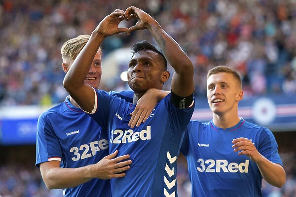 Rangers: Morelos Scores and Celebrates with Wilson and Docherty in Pre-Season Victory at Ibrox