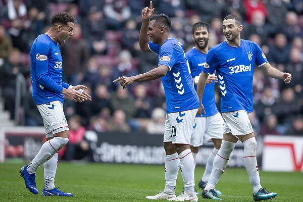 Rangers: Morelos and Teammates Celebrate Thrilling Goal at Tynecastle