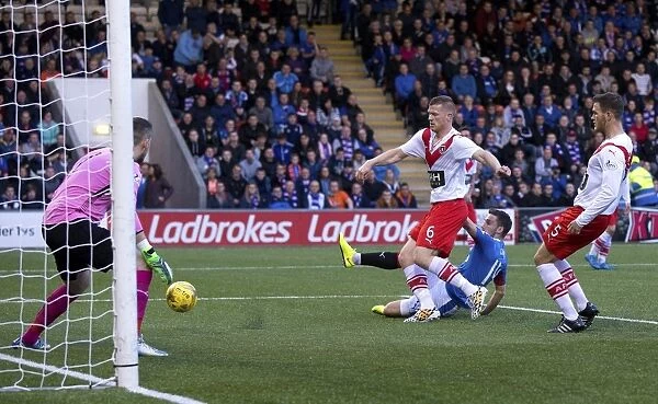 Rangers Nicky Clark Scores the Winning Goal in League Cup Round Two Against Airdrieonians at Excelsior Stadium