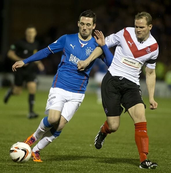 Rangers Nicky Clark vs Airdrieonians Mick O'Byrne: Intense Moment in Scottish League One Clash at Excelsior Stadium