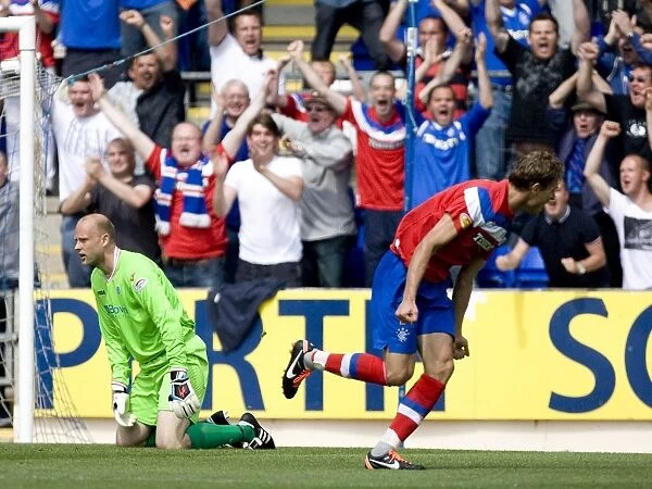 Rangers Nikica Jelavic Rejoices in 2-0 Goal Against St. Johnstone in Scottish Premier League
