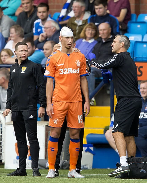 Rangers Nikola Katic Receives On-Field Medical Attention for Head Wound During Betfred Cup Match vs. Kilmarnock