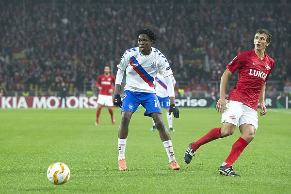 Rangers Ovie Ejaria in Action Against Spartak Moscow in Europa League: Group G Showdown at Otkritie Arena