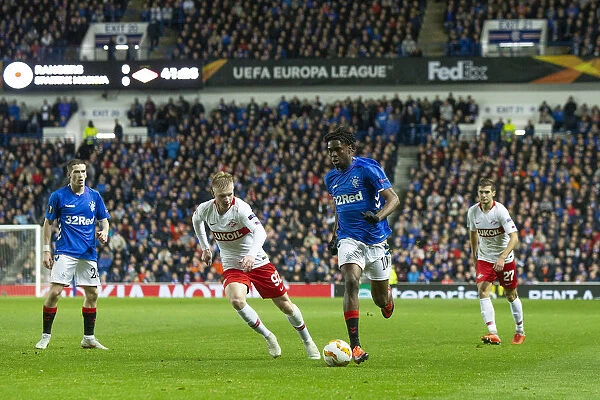 Rangers Ovie Ejaria Charges Forward in Europa League Clash Against Spartak Moscow at Ibrox Stadium
