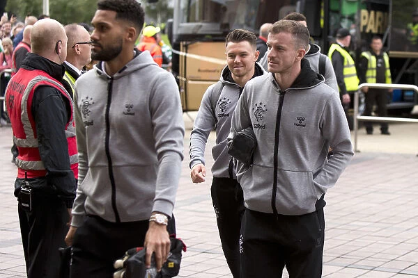 Rangers Players Andy Halliday and Glenn Middleton En route to Celtic Park for Premiership Showdown