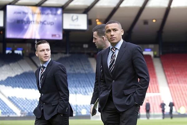 Rangers Players Inspect the Hampden Park Pitch Ahead of the William Hill Scottish Cup Semi-Final: Rangers vs Celtic - The Epic Showdown