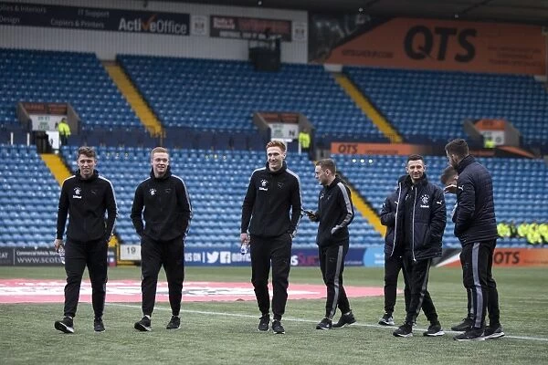 Rangers Players Inspecting Rugby Park Pitch Ahead of Kilmarnock Clash in Ladbrokes Premiership