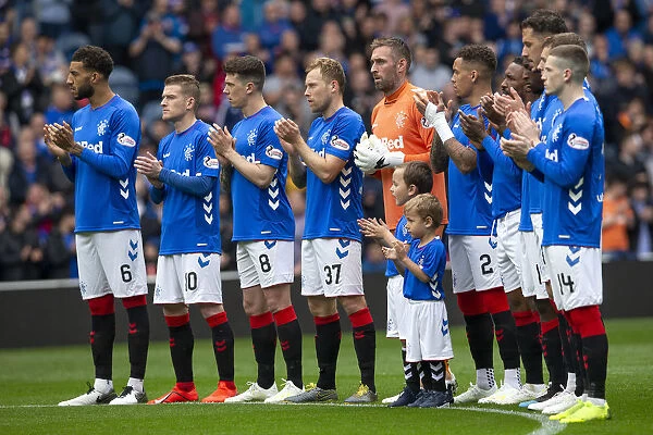 Rangers Players Pay Tribute to Billy McNeil: A Moment of Silence during Rangers vs Aberdeen, Scottish Premiership, Ibrox Stadium (Scottish Cup Champions 2003)