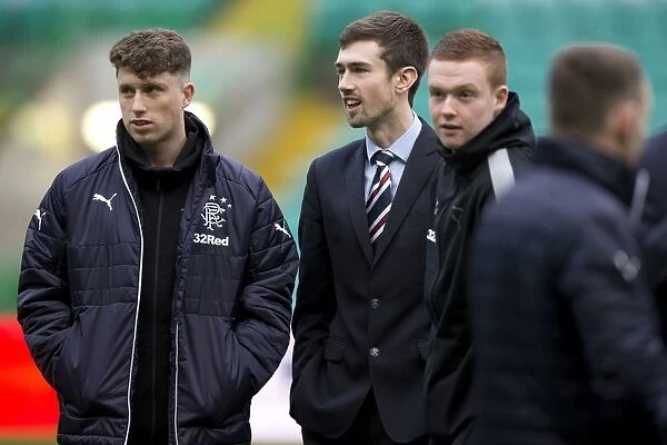 Rangers Pre-Match Huddle: Jamie Barjonas, Ryan Hardie, and Kieran Wright at Celtic Park