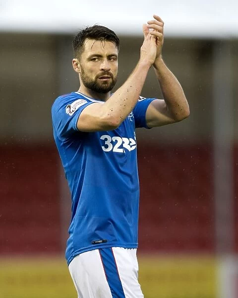 Rangers Russell Martin Celebrates with Fans after Hamilton Victory - Ladbrokes Premiership