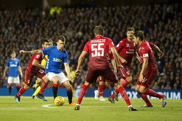 Rangers Ryan Jack in Action: Europa League Play Off at Ibrox Stadium