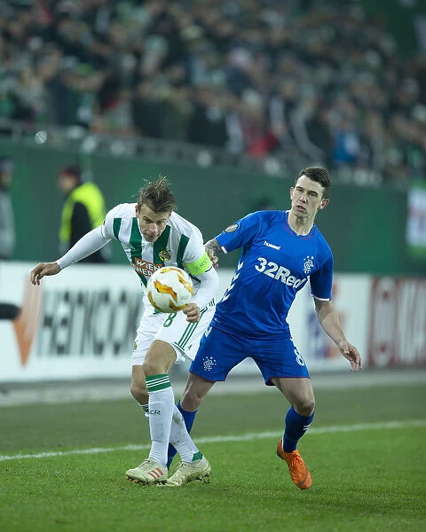 Rangers Ryan Jack in Action against Rapid Vienna at Allianz Stadion - UEFA Europa League Group G