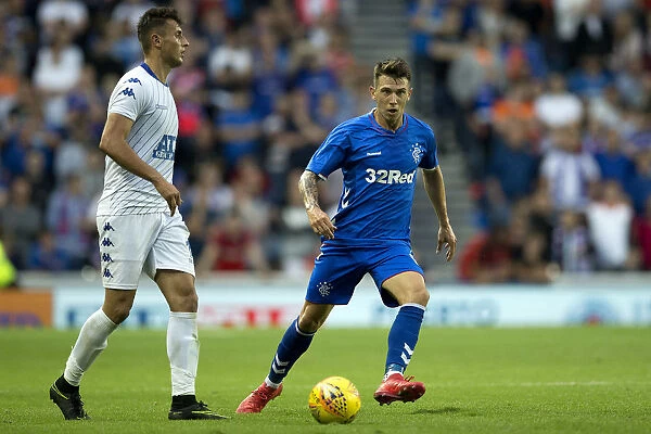 Rangers Ryan Jack in Europa League Action at Ibrox: Clash with FC Shkupi (Scottish Cup Champions 2003)