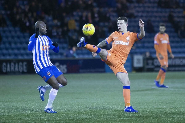 Rangers Ryan Jack Fends Off Mulumbu's Challenge in Fifth Round Scottish Cup Clash at Rugby Park
