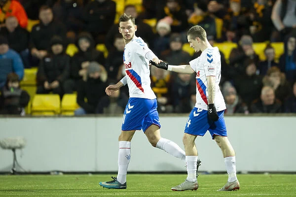 Rangers Ryan Kent and Borna Barisic Celebrate Goal in Livingston Showdown - Scottish Premiership
