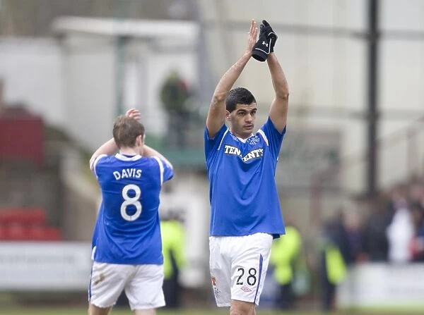 Rangers Salim Kerkar Celebrates Euphoric 4-1 Win over Dunfermline with Delighted Fans