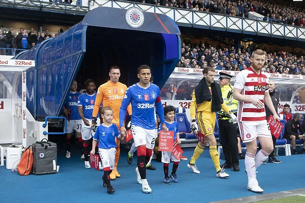 Rangers Team and Mascots Emerge from Ibrox Tunnel for 5-0 Premiership Victory over Hamilton