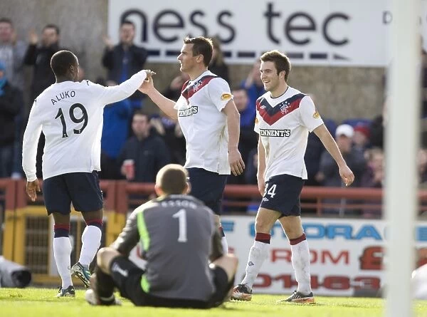 Rangers Triumph: Andy Little, Lee McCulloch, and Sone Aluko Celebrate Goals Against Inverness Caledonian Thistle