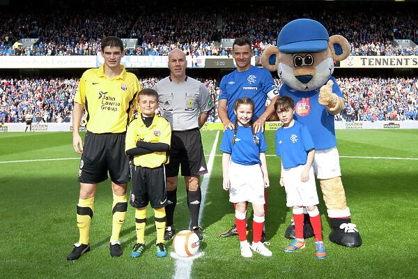 Rangers Triumph: Lee McCulloch and Mascots Celebrate a 4-1 Victory over Montrose at Ibrox Stadium
