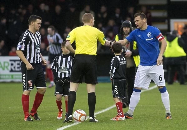 Rangers Triumph: McCulloch and Referee Colvin Handshake Amidst Elgin City's 2-6 Defeat (Scottish Third Division)