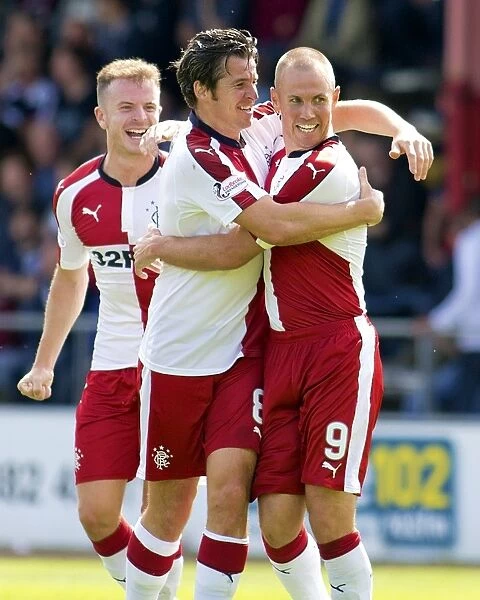 Rangers: Unforgettable Moment - Kenny Miller and Joey Barton Celebrate Scottish Cup Winning Goal at Dens Park