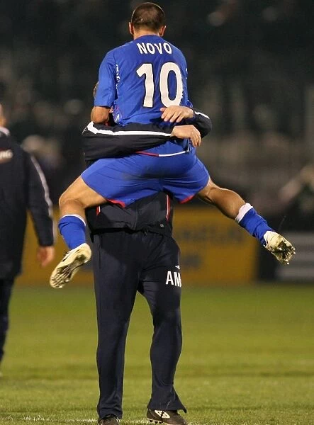 Rangers Unforgettable Moment: Novo and McCoist Celebrate at Panathinaikos Stadium - UEFA Cup Round of 32 (1-1)