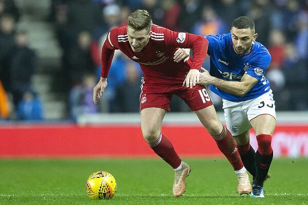 Rangers vs Aberdeen: Eros Grezda Holds Back Lewis Ferguson in Intense Ladbrokes Premiership Clash at Ibrox Stadium