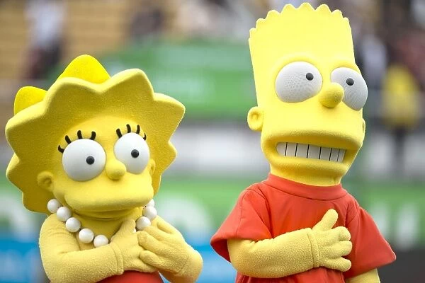 Rangers vs. Corinthians: Florida Cup - Lisa and Bart Simpson Among Rangers Mascots