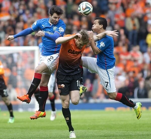 Rangers vs Dundee United: A Scottish Cup Semi-Final Battle at Ibrox Stadium - Foster's Headed Duel with Armstrong