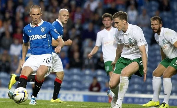 Rangers vs Hibernian: Kenny Miller's Thrilling Performance in the Petrofac Training Cup First Round at Ibrox Stadium (Scottish Cup Winner 2003)